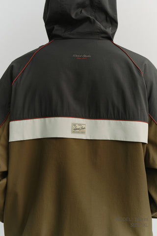 UNISEX BLOCKED WINDBREAKER CHARCOAL GREY