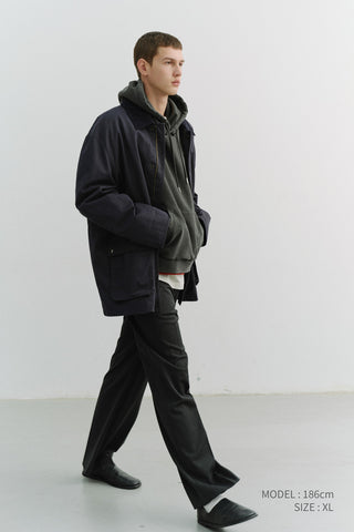 UNISEX COTTON CHORE JACKET INDIGO NAVY