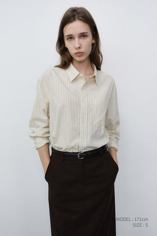 UNISEX INFORMAL SHIRT IVORY STRIPE