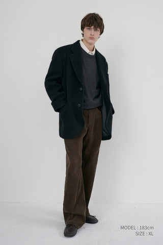 UNISEX ALPACA BLAZER COAT BLACK