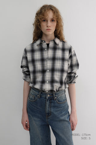 UNISEX WINTER FLANNEL CHECKED SHIRT BLACK