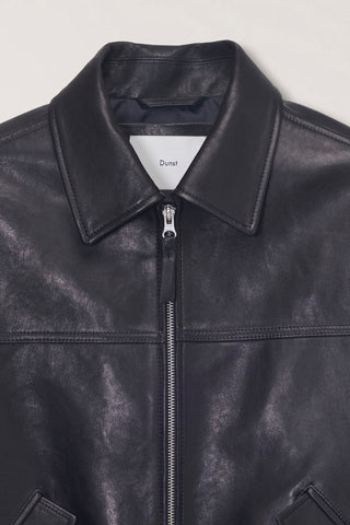 UNISEX REFINED LEATHER BLOUSON BLACK