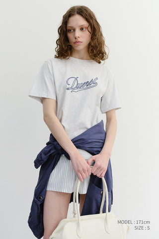UNISEX CHAIN LOGO T-SHIRT LIGHT MELANGE GREY
