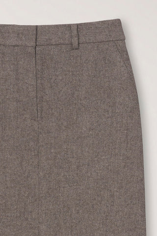 H-LINE LONG SKIRT MELANGE BROWN