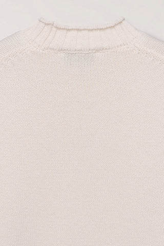 UNISEX CHUNKY ROLL NECK SWEATER IVORY