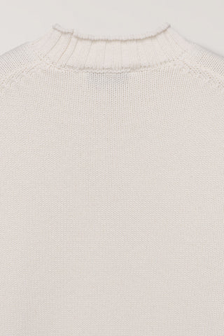 UNISEX CHUNKY ROLL NECK SWEATER IVORY