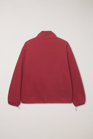 UNISEX RELAXED HALF ZIP-UP SWEATSHIRT RED