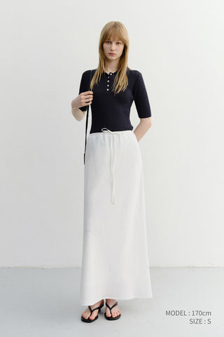 LINEN MAXI SKIRT WHITE