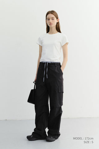 UTILITY PARACHUTE PANTS BLACK