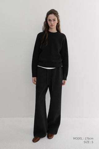UNISEX JERSEY WIDE PANTS BLACK