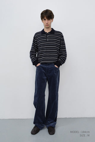 90S WIDE CORDUROY JEANS WASHED BLUE