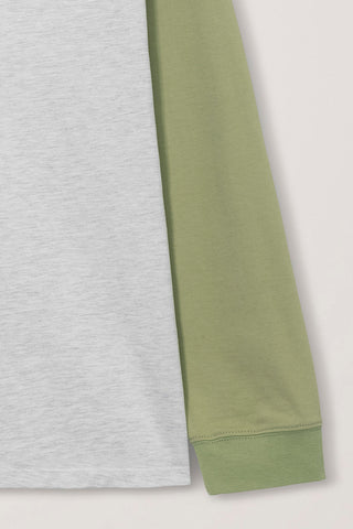 UNISEX RAGLAN T-SHIRT OLIVE GREEN OATMEAL MELANGE