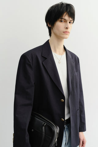 UNISEX CLASSIC LINEN JACKET NAVY