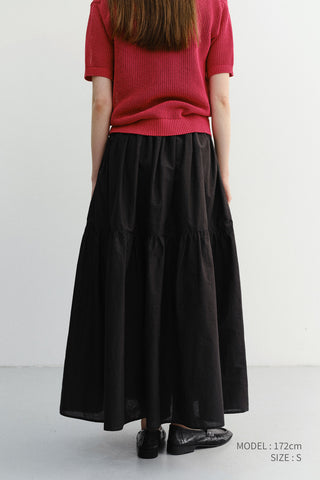 TIERED MAXI SKIRT BLACK