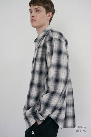 UNISEX WINTER FLANNEL CHECKED SHIRT BLACK