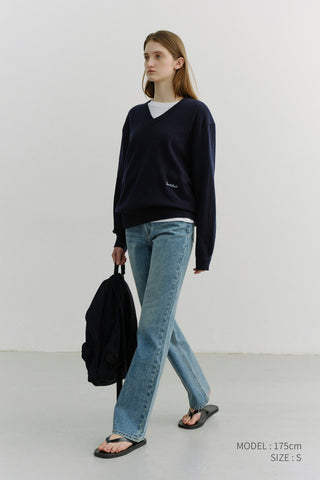ESSENTIAL SEMI BOOT-CUT JEANS BRUSHED BLUE
