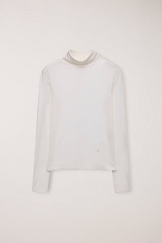 ESSENTIAL ROLL NECK TOP OFF WHITE