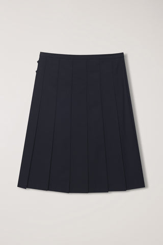 PLEATS MIDI SKIRT NAVY