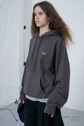 UNISEX GARMENT DYED HOODIE BLACK