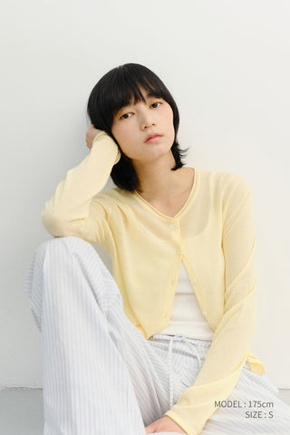 SUMMER ESSENTIAL CREWNECK CARDIGAN BUTTER