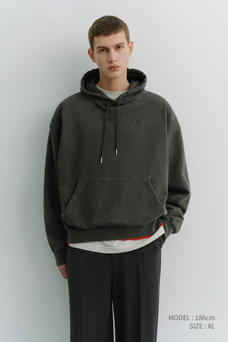 UNISEX GARMENT DYED HOODIE BLACK