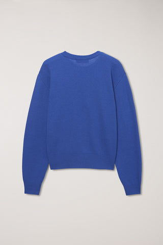 UNISEX BUTTONED CREWNECK SWEATER BLUE