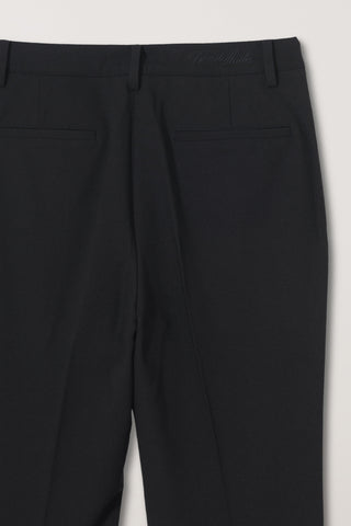 SEMI BOOT-CUT SLIM SLACKS BLACK