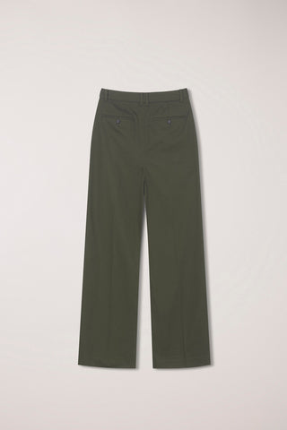 DOUBLE PLEATED WIDE CHINO SLACKS KHAKI