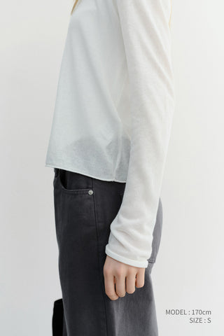 SUMMER ESSENTIAL CREWNECK CARDIGAN WHITE