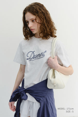 UNISEX CHAIN LOGO T-SHIRT LIGHT MELANGE GREY