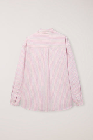 UNISEX CLASSIC STRIPED BD OVERSHIRT SOFT PINK