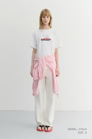 UNISEX SUMMER HOLIDAY CAR T-SHIRT OFF WHITE