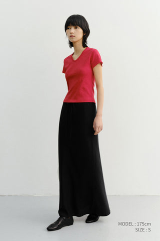 LINEN MAXI SKIRT BLACK