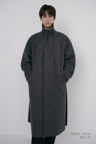 UNISEX RELAXED BALMACAAN COAT CHARCOAL GREY
