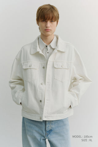 UNISEX DENIM TRUCKER JACKET IVORY