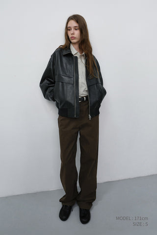 STRAIGHT CHINO SLACKS BROWN