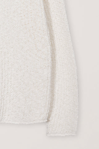 CROCHET CREWNECK KNIT IVORY