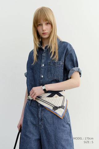 UNISEX LINEN DENIM SHIRT CLASSIC BLUE