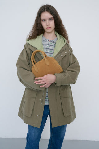 SUEDE BOSTON TOTE BAG GOLDEN CUSTARD