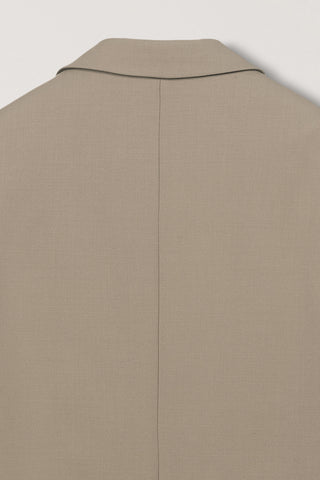 UNISEX 2 BUTTON WOOL BLAZER BEIGE