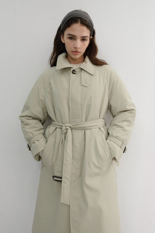 UNISEX PADDED BALMACAAN COAT SOFT BEIGE