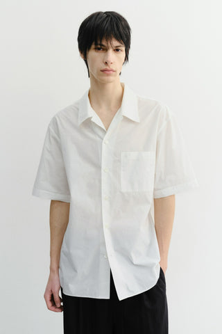 UNISEX OPEN COLLARED STRIPED SHIRT WHITE