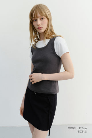 BELTED MINI SKIRT DEEP NAVY
