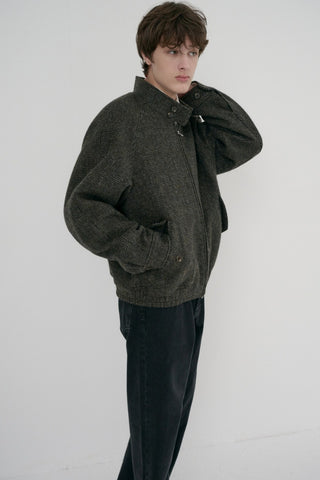 UNISEX HARRINGTON WOOL BLOUSON BROWN