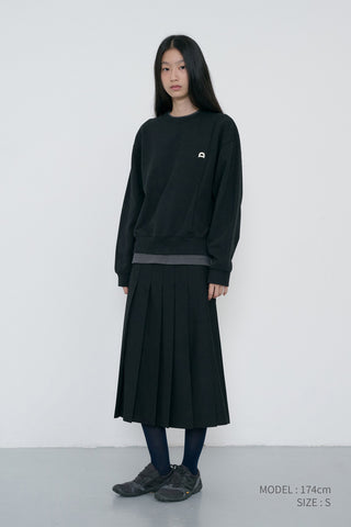 PLEATS LONG SKIRT BLACK