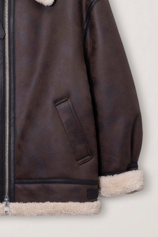 UNISEX B-3 SHEARLING JACKET DARK BROWN