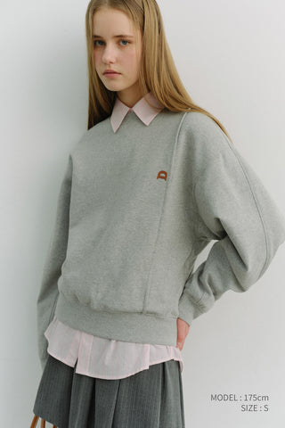 UNISEX DUNST LOGO CREASE SWEATSHIRT MELANGE GREY