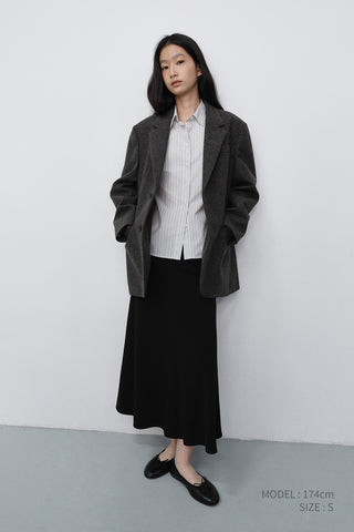 FLUID LONG SKIRT BLACK