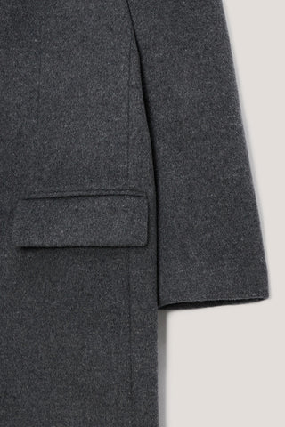UNISEX 2-WAY 3 BUTTON CASHMERE COAT CHARCOAL GREY