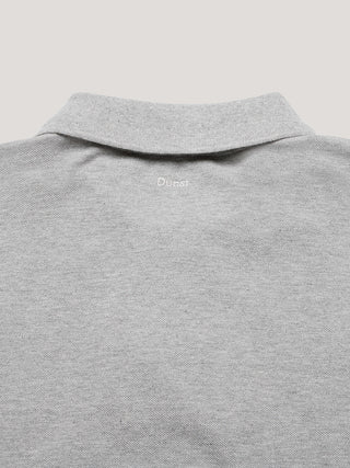 UNISEX LEATHER LOGO POLO SHIRT MELANGE GREY